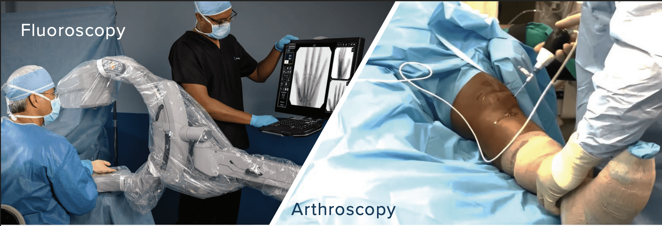 Fluoroscopy and arthroscopy procedures in surgery